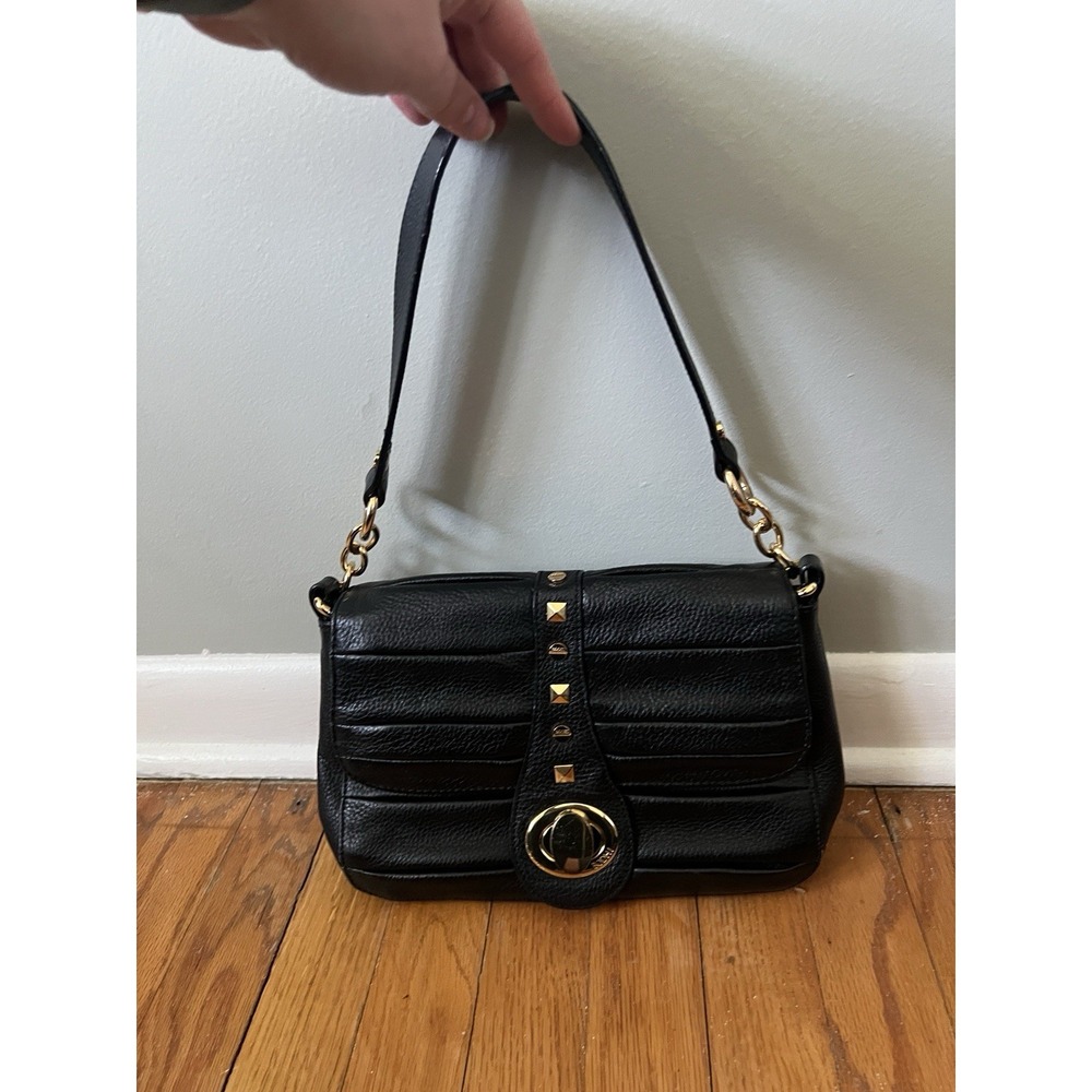 BODHI Leather Shoulder Bag Chain Black Turn Lock Y2K Women Accessories